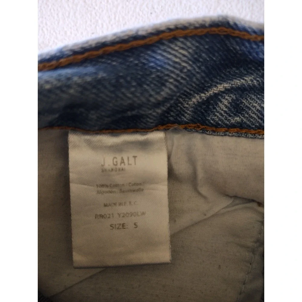 J Galt Distressed‎ Frayed Hem Denim Shorts Women's Size S Light Wash